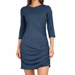 Lululemon Anytime Dress Womens Small Inkwell Vitasea Ruched Athleisure Casual